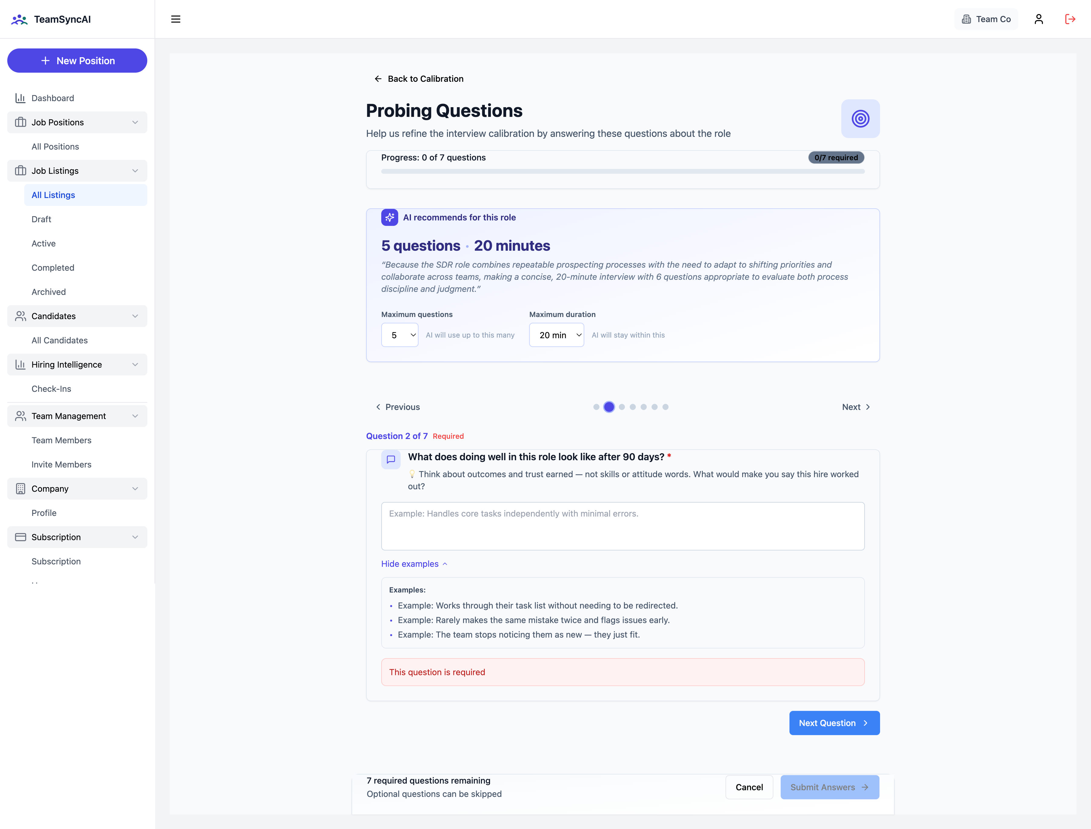 Interview question preview