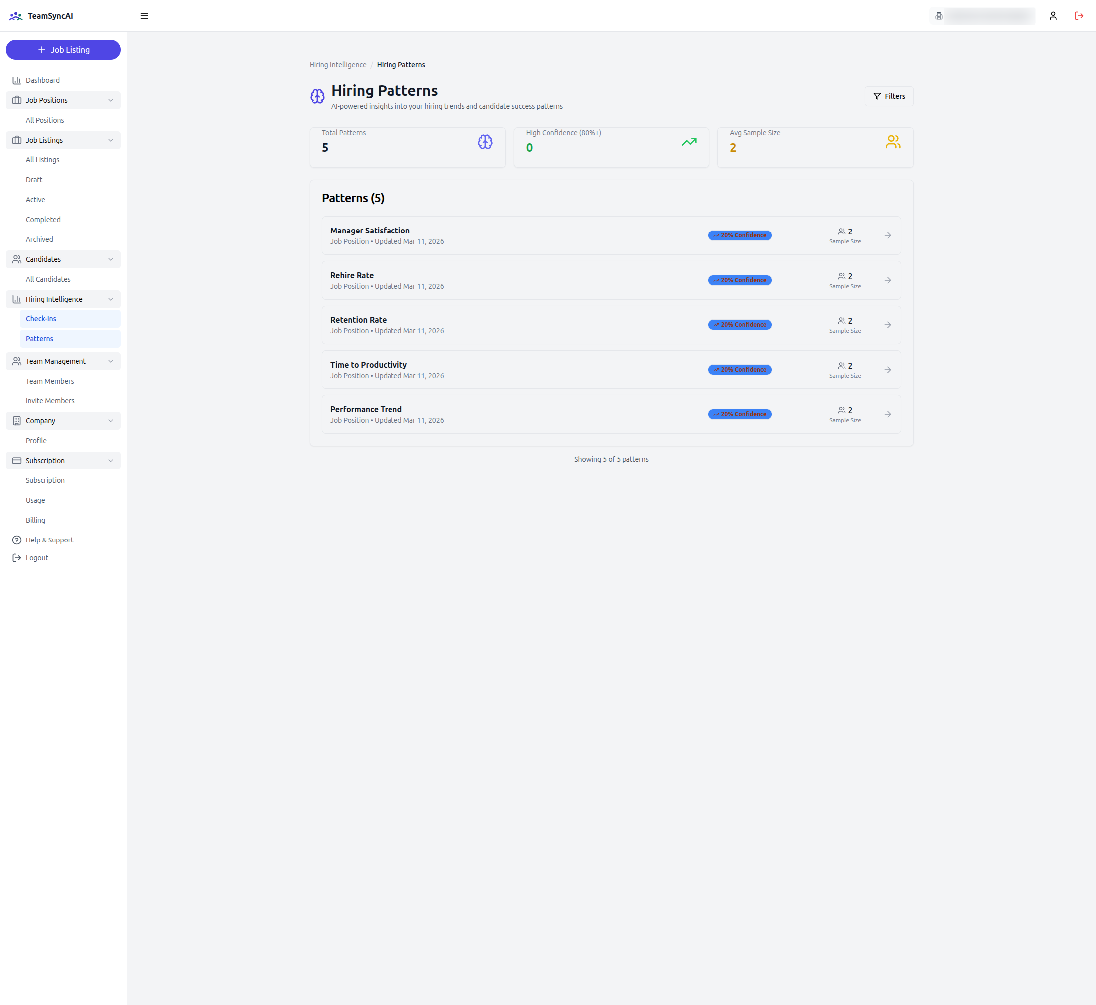 Hiring Patterns — AI tracks retention rate, rehire rate, and performance trends so every future hire gets smarter
